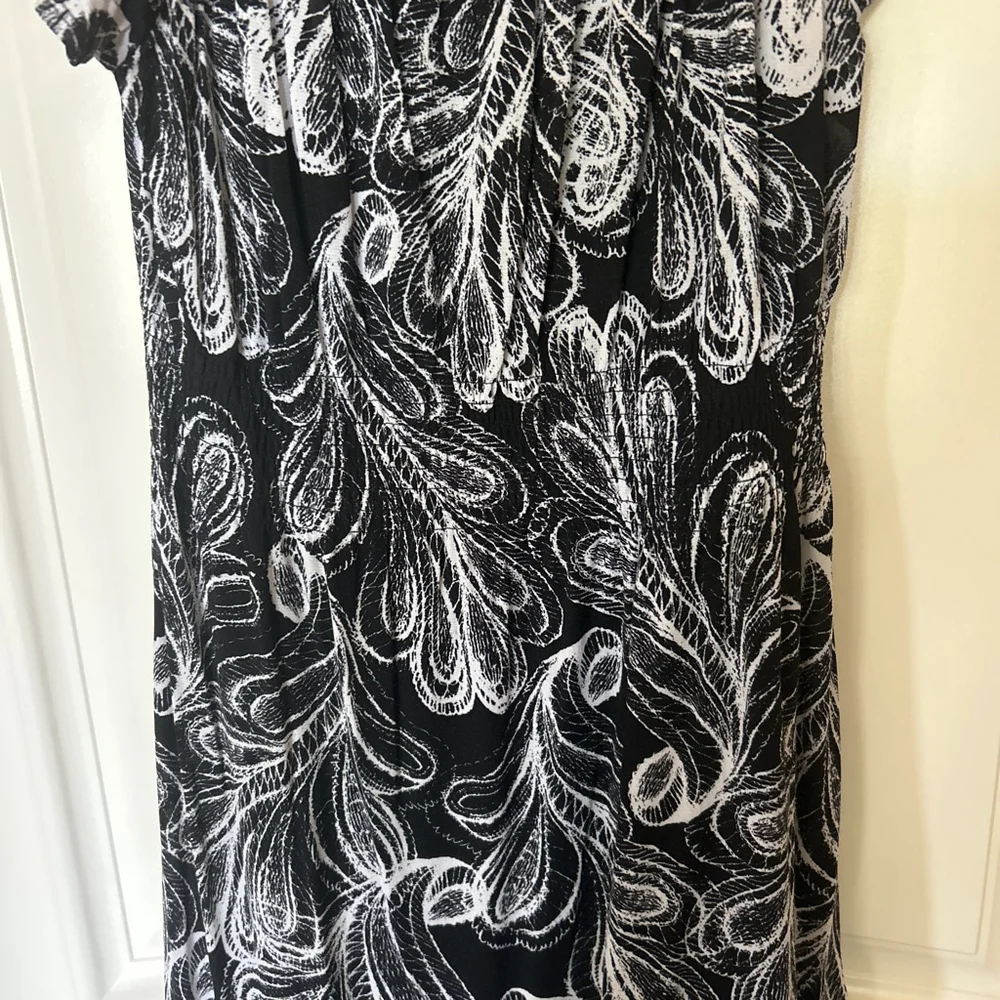 Women's Style & Co. Black & White Floral Maxi Dress XL - Picture 3 of 6